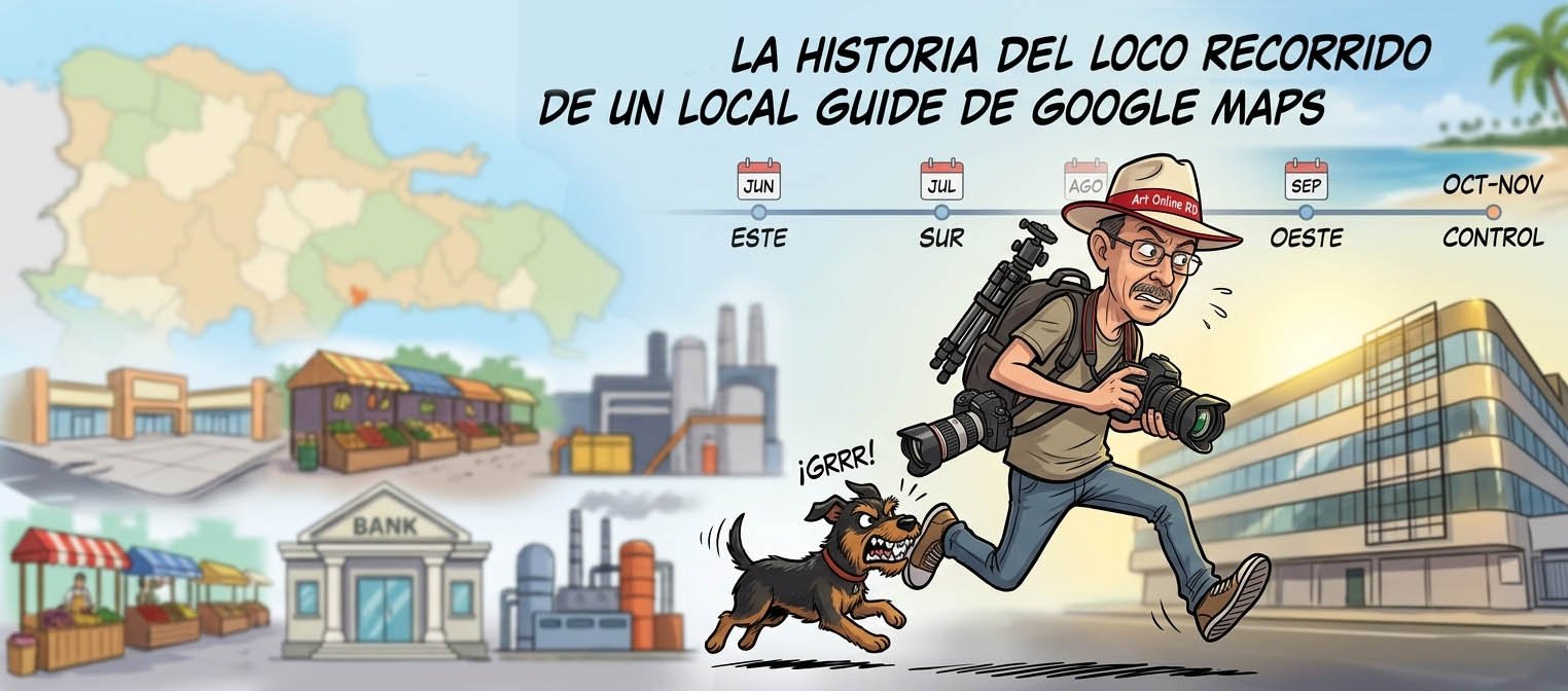 Oscar Camino corriendo de un perro en su ruta de Local Guide